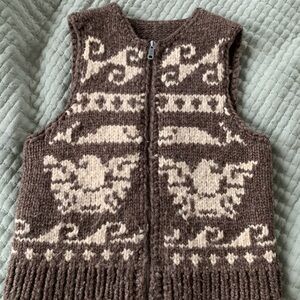 Brown and Cream Knit Vest